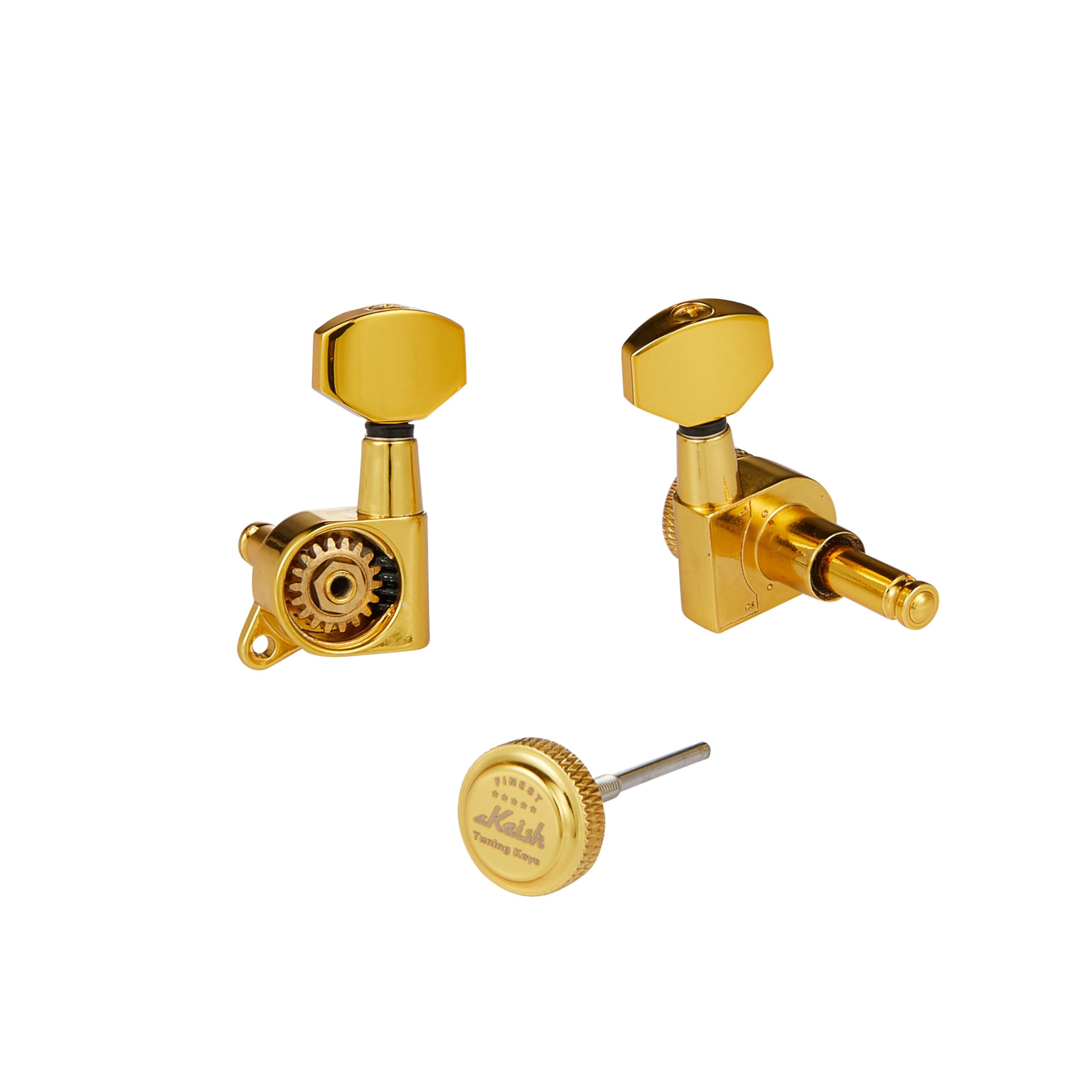 Kaish Lefty 18:1 Locking Tuners Tuning Keys Guitar Locking Tuning Machines With Mini Contemporary Buttons For Strat/Tele/Les Pau